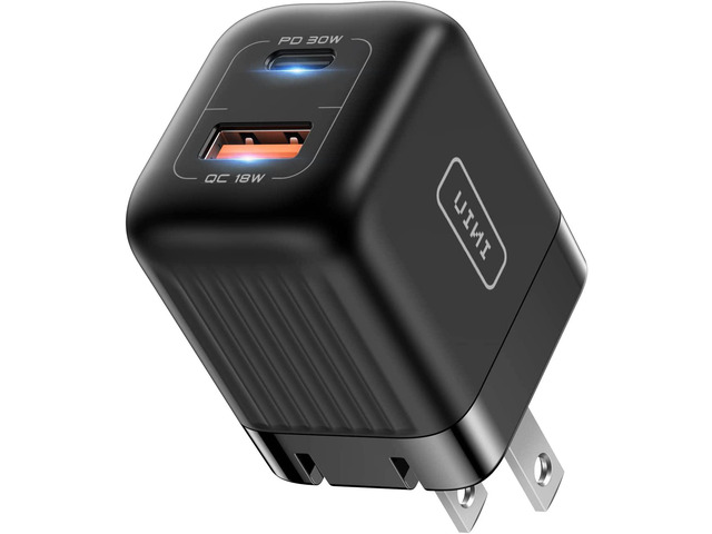 USB C Charger, INIU 30W PD QC 3.0 Dual Port Type C Charger Fast Charging Block, USB C Wall Charger with Foldable Plug for iPhone 14 13 12 11 Pro...