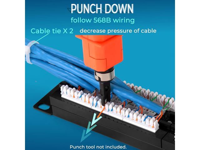 Patch Panel 12 Port Cat6 10G Support, Network Patch Panel UTP 10-Inch, Wallmount 1U Ethernet Patch Panel Punch Down Block for Cat6, Cat5e, Cat5...