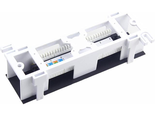 [CAT6 8 Port Patch Panel Unshielded with Coded T568A/B Wiring for RJ45 Network Cables Rack/Wall Mount 1U (Come with Bracket & Mini Punch Down Tool)