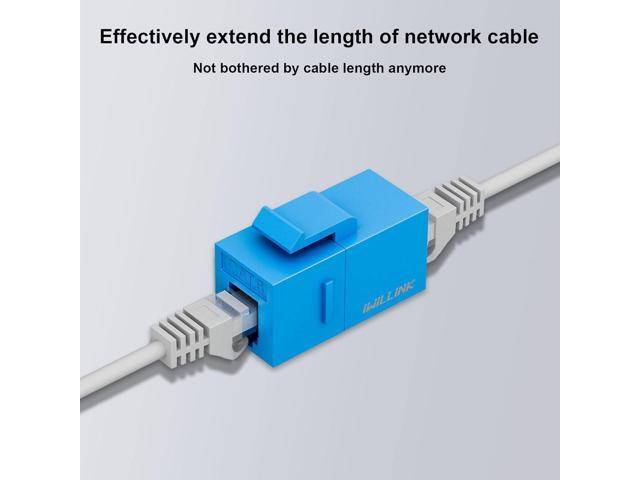 iwillink RJ45 Cat6 Keystone Coupler 10-Pack, Female to Female Cat6 Keystone Jack, UTP Keystone Coupler Insert, Blue
