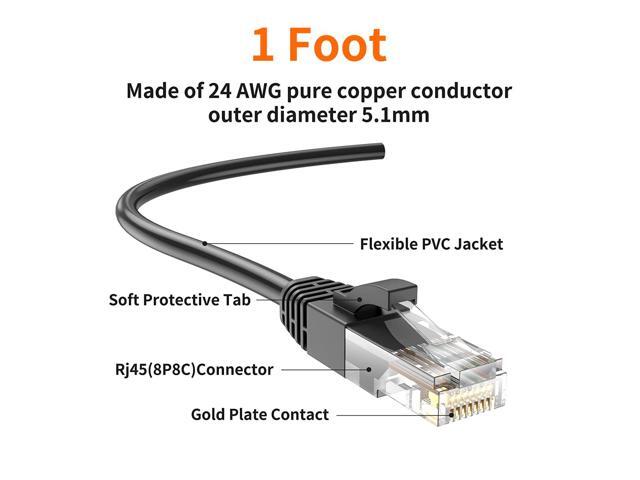 CableCreation 1 Foot (5-Pack) Short CAT 5e Ethernet Patch Cable, RJ45 Computer Network Cord, Cat5/Cat5e/Cat6 LAN Cable UTP 24AWG+100% Copper Wire...