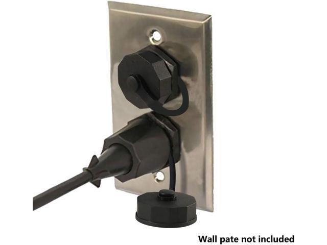 2PCS RJ45 Ethernet LAN Cable Connector CAT6 Shielded Industrial Panel Mount Bulkhead Feed Thru Coupler with Waterproof IP67 Dustproof Cap Outdoor...
