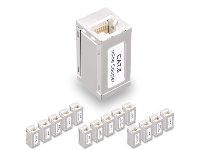 RJ45 Coupler Shielded Inline Adapter 15 Pack, Ethernet Cable Extender, Ethernet Coupler Female to Female Connector for Cat7/ Cat6/ Cat5e Cable