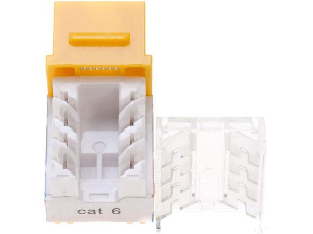 Cat5e Ethernet RJ-45 Keystone Jack Cat5 Punch-Down Network Yellow - Choose a Pack of 5/10/20/30 (10)