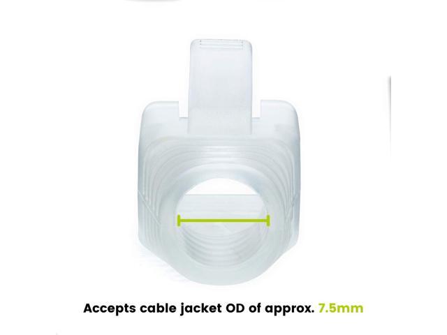 trueCABLE RJ45 Strain Relief Boots, 7.5mm Slip-On PVC Plug Cover, Transparent, 100 Pieces