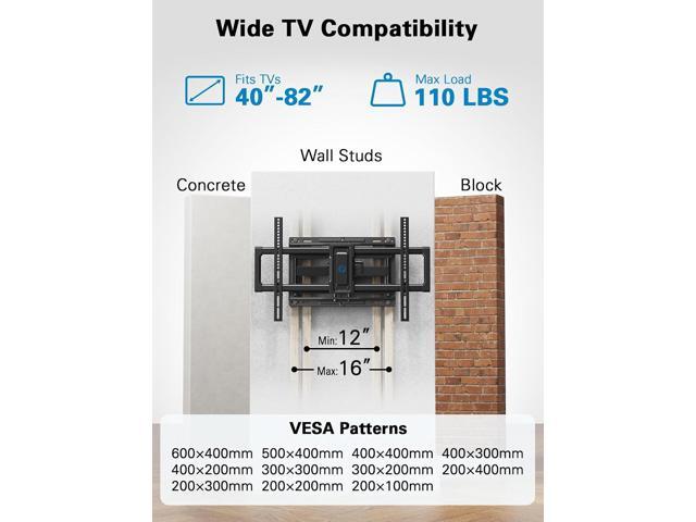 Pipishell Full Motion TV Wall Mount for 4082 inch Flat or Curved TVs, Smooth Swivel & Extension, Tool-Free Tilt with Heavy-Duty Arms, Max VESA...