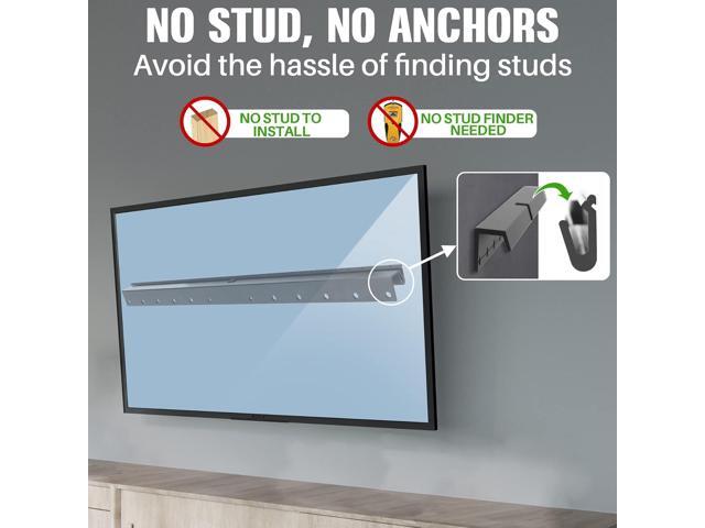 Studless TV Wall Mount, No Drill Drywall TV Mount for 32-75 Inch Smart TVs, Max VESA 600x400mm, Low Profile, No Stud, No Anchors, Tv Wall Bracket...
