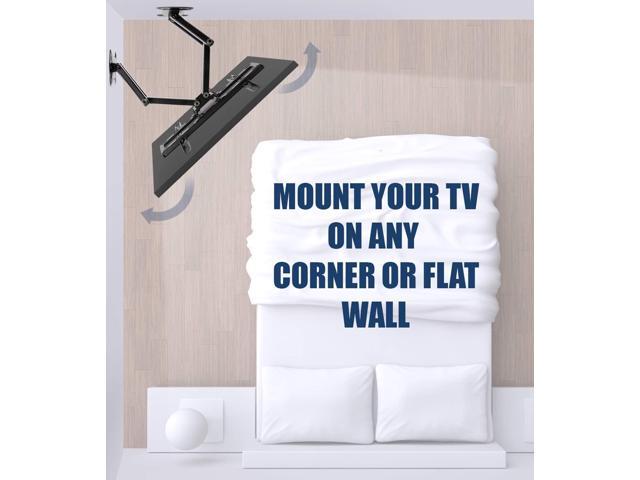 Mount-It! Corner TV Wall Mount - Full Motion Swivel Wall Mount Bracket Designed for Corner Installations, VESA 400x400 Pattern Fits 32, 37, 40, 42,...