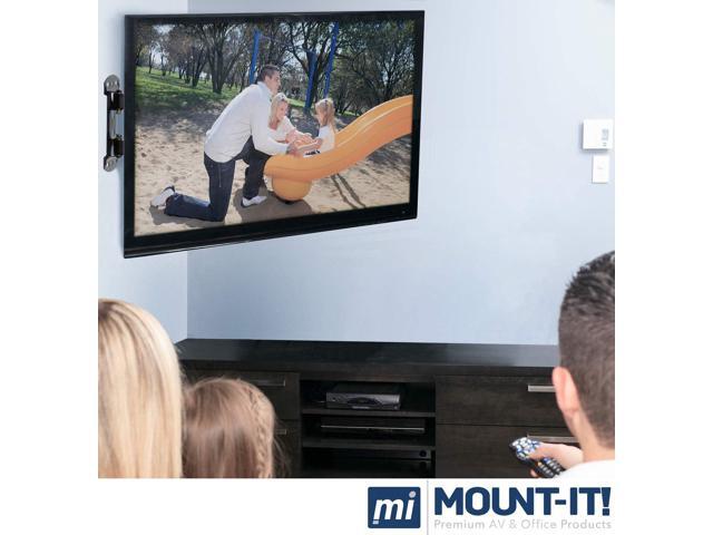 Mount-It! Corner TV Wall Mount - Full Motion Swivel Wall Mount Bracket Designed for Corner Installations, VESA 400x400 Pattern Fits 32, 37, 40, 42,...