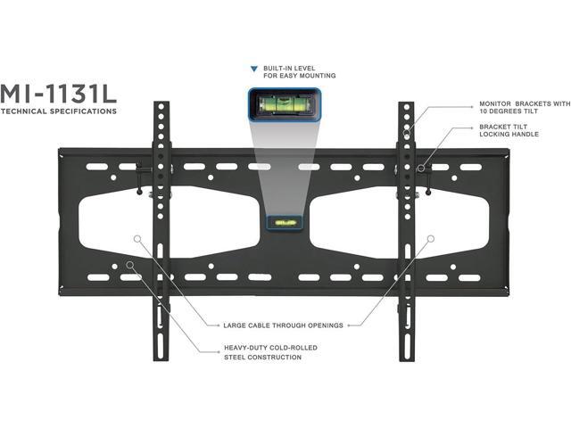 Mount-It! Slim Tilting TV Wall Mount Bracket for 32-55 Inch Samsung, Sony, Vizio, LG, Sharp TVs with Low Profile Design up to VESA 600x400mm, Black
