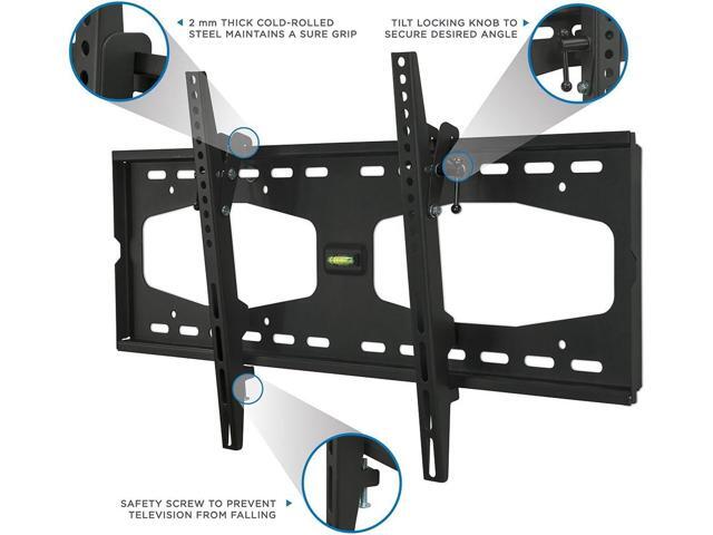 Mount-It! Slim Tilting TV Wall Mount Bracket for 32-55 Inch Samsung, Sony, Vizio, LG, Sharp TVs with Low Profile Design up to VESA 600x400mm, Black