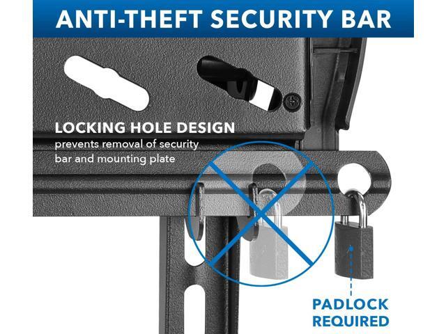 Mount-It! Lockable TV Wall Mount with Anti-Theft Security Bar, Tilt Bracket for 3255 Inch Flat Screen TVs, Commercial-Grade VESA Wall Mount Holds...