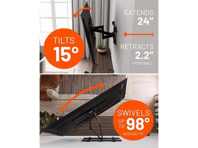 ECHOGEAR XL Full Motion TV Wall Mount - Universal Bracket for Big TVs Up to 90' - Smooth Articualtion Plus Easy 3 Step Install with Pre-Assembled...
