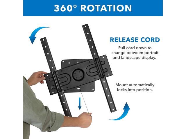 Mount-It! Landscape to Portrait Rotating TV Wall Mount Vertical Flush TV Mount with 360 Degree Rotation Fits VESA Up to 600x400, 37 to 80 Inch...