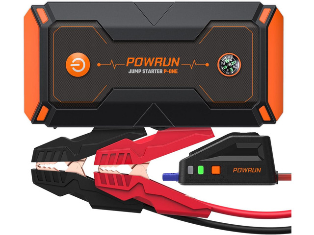 Powrun P-ONE Jump Starter, 2000A Portable Jump Box - Car Jump Starter Battery Pack for up to 8.0L Gas and 6.5L Diesel Engines, 12V Battery Jump...