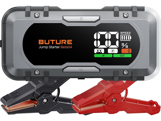BUTURE Car Battery Jump Starter 6000A Jump Box 65W Fast Charging (All Gas/12.0L Diesel), Portable Car Jump Starter Battery Pack, Battery Jumper...