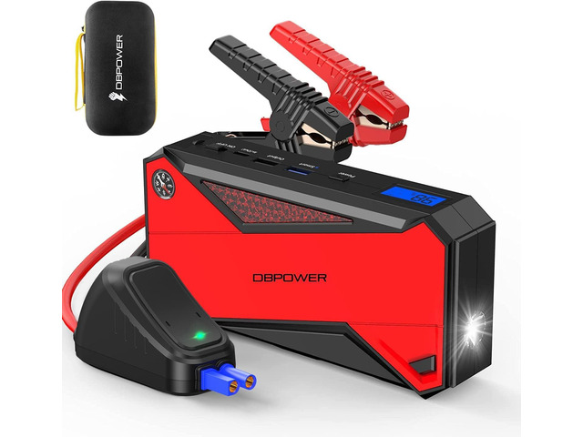 DBPOWER Peak 1600A 18000mAh Portable Car Jump Starter(up to 7.2 Gas, 5.5L Diesel Engines) Battery Booster with Smart Charging Port, LCD Display,...