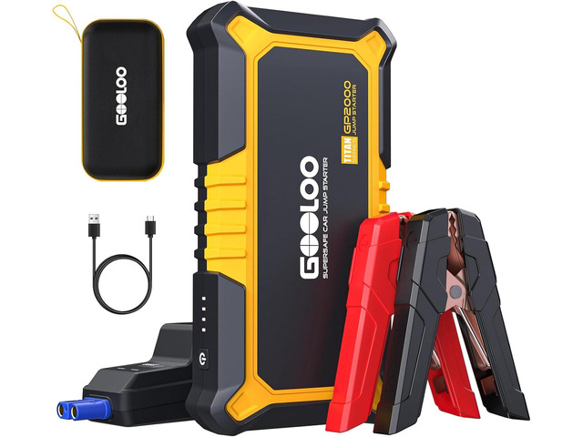 GOOLOO New GP2000 Jump Starter 2000A Car Starter Battery Pack (Up to 8.0L Gas, 6.0L Diesel Engine),12V Car Battery Charger Jumper Starter,...