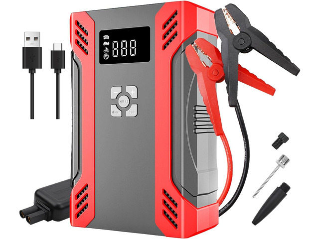 Jump Starter with Air Compressor for Car, 12V 1000A Portable Jump Starter 20000mAh Battery Starter for Up 7.2L Gas/5.5L Diesel Engines, LCD Screen,...