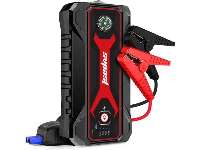 Jump Starter Car Battery Charger Portable 1600A Peak 18000mAh 12v Jump Power Booster Pack Up to All Gas 7L Diesel Jumper Cables Dual USB Quick...