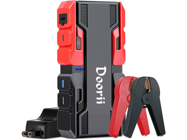Doorii Car Jump Starter, 1500A Peak (Up to 7L Gas/5.5L Diesel) Car Battery Charger Jump Starter, 12V Battery Booster Pack with Quick Charge, Jumper...