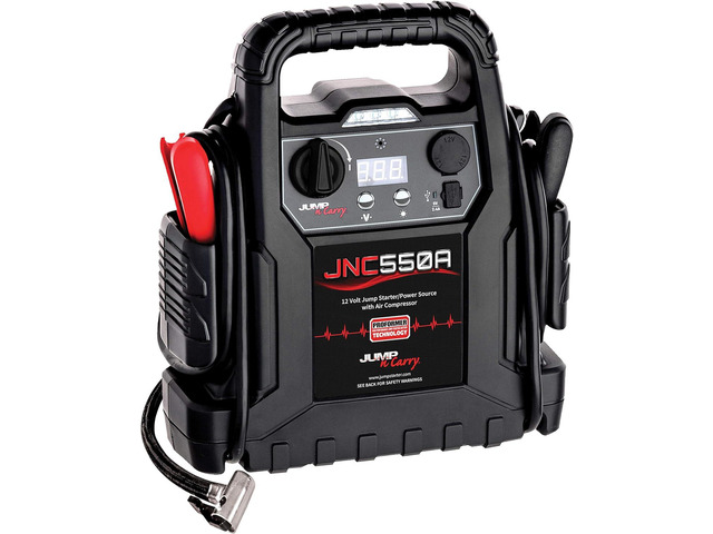 Clore Automotive Jump-N-Carry JNC550A 1100 Peak Amp Jump Starter with Air Compressor, Black