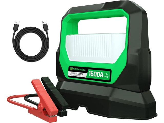 MEGAWELL 1600 Peak/1000 Instant Amps Portable Car Jump Starter 20000 mAh 12V Lithium Battery Starter for Gas 12L and Diesel 6L, 6-Mode 530 Lumen...