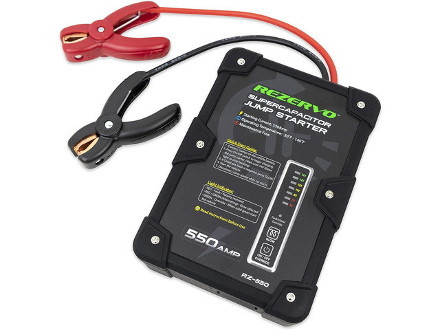 Rezervo Batteryless Jump Starter - Jumpstarts Vehicles Using Ultracapacitor Technology for Cars, Trucks, Boats, RVs, ATVs, and Other Gas Engines...