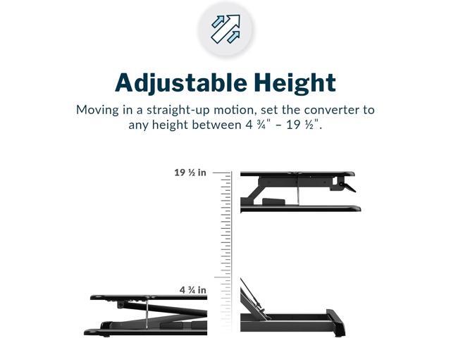 Vari VariDesk Essential Vertical Lift 30 - Height Adjustable Standing Desk Converter - Laptop or Monitor Riser with Wide Keyboard Tray - Compact...