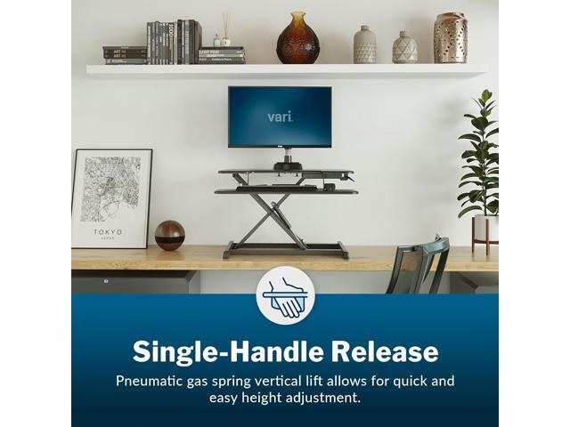 Vari VariDesk Essential Vertical Lift 30 - Height Adjustable Standing Desk Converter - Laptop or Monitor Riser with Wide Keyboard Tray - Compact...