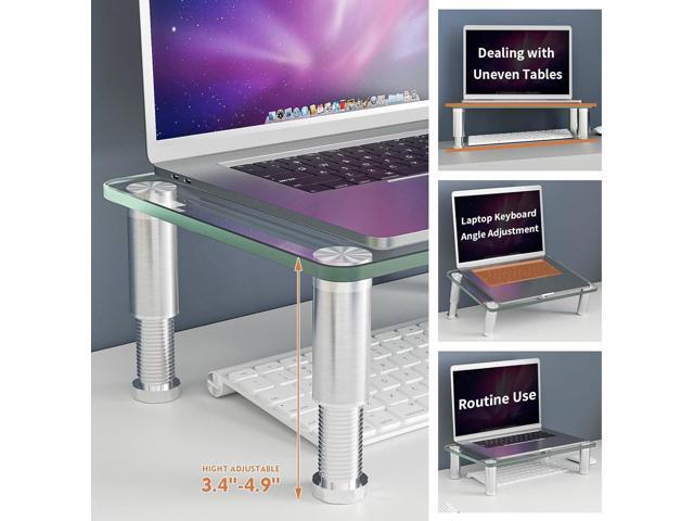2 Pack Computer Monitor Riser with Height Adjustable Multi Media Desktop Stand for Flat Screen LCD LED TV, Laptop/Notebook/Xbox One