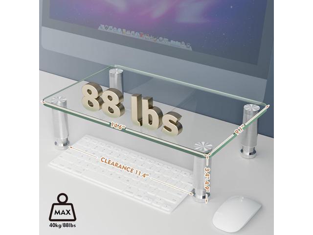 2 Pack Computer Monitor Riser with Height Adjustable Multi Media Desktop Stand for Flat Screen LCD LED TV, Laptop/Notebook/Xbox One