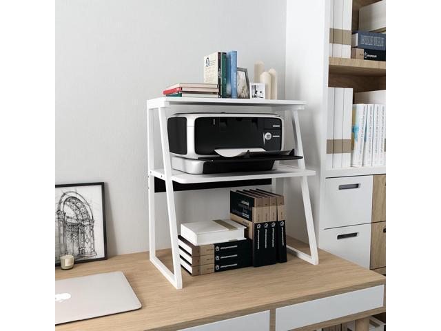 PUNCIA Desktop Printer Stand 3-Tier Large Size High Capacity Storage Shelves Multi-Purpose Desk Office Organization and Storage for Printer Fax...