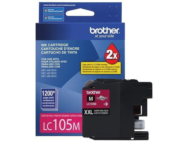 Brother LC105MS Ink Cartridge 1,200 Pages Yield; Magenta