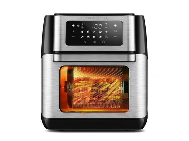 CROWNFUL 10.6 Quart Air Fryer, 10-in-1 Air Fryer Toaster Oven, Convection Roaster with Rotisserie and Dehydrator, Digital LCD Touch Screen. photo