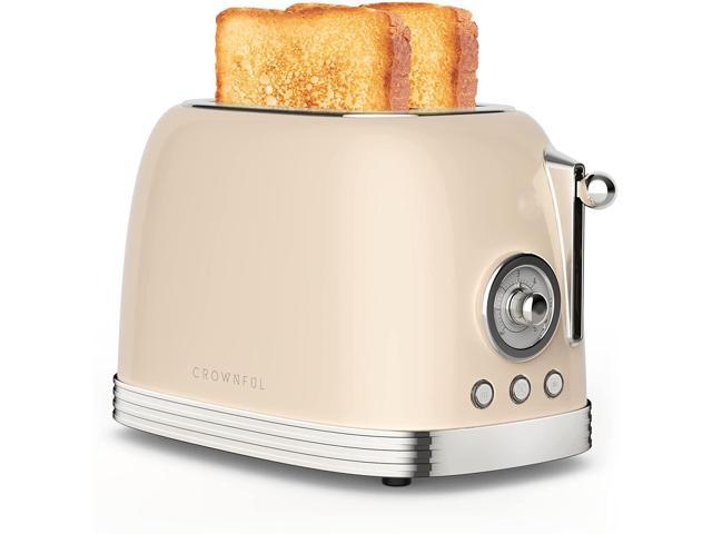 Photos - Toaster CROWNFUL 2-Slice , Extra Wide Slots , Retro Stainless Steel