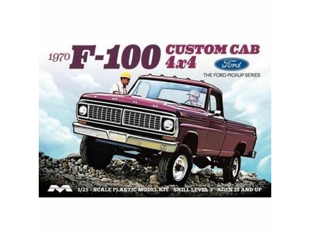1970 Ford F100 4x4 Custom Cab Pick-Up 1/25 Scale Plastic Model Kit Moebius