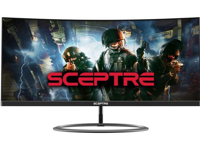 Sceptre Monitor LED curvo para juegos 21:9 de 30 pulgadas, 2560 x 1080p,  ultraancho, ultra delgado, HDMI, DisplayPort hasta 85Hz, MPRT, 1 ms,  FPS-RTS