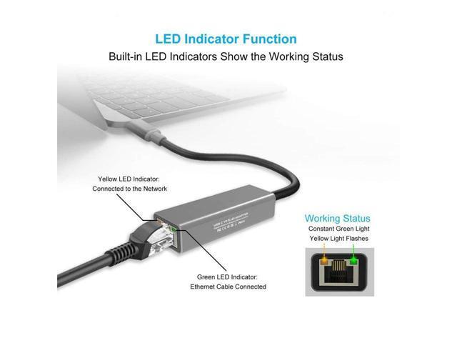 USB C to Ethernet Adapter, 1gb Gigabit 100M 1000M RJ45 LAN Network Adapter Compatible MacBook Pro (Thunderbolt 3), 2018 2019 iPad Pro & Mac Air,...