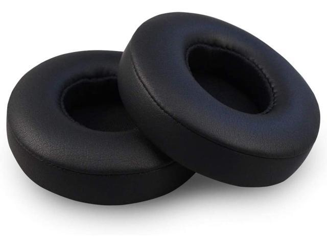 Earpads Cushions Replacement for Beats Solo 2 & Solo 3 Wireless On-Ear Headphones, Ear Pads with Soft Protein Leather, Added Thickness - (Black)