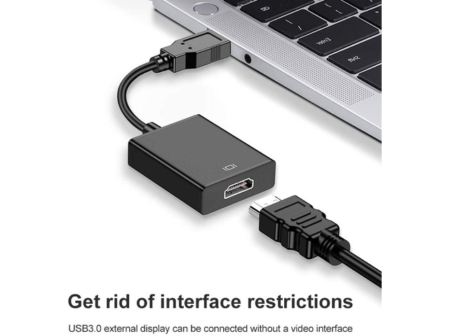 USB to HDMI Adapter, USB 3.0/2.0 to HDMI Cable Multi-Display Video Converter- PC Laptop Windows 7 8 10,Desktop, Laptop, PC, Monitor, Projector,...