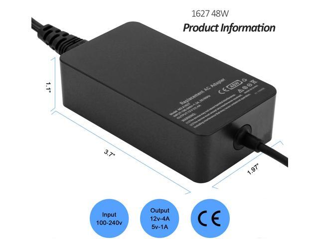 48W 12V 4A 1627 AC Adapter Charger Replacement for Microsoft Surface Pro 3 Docking Station 1664 Power Supply Transformer with Power Cord