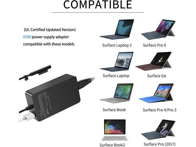 Surface Book Surface Pro Charger 65W 15V 4A AC Power Adapter Supply for Microsoft Surface Book 2 Surface Pro 3/4/5/6 Surface Go Surface Laptop 2...