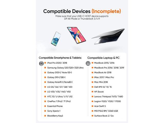 USB C to HDMI Cable, USB Type-C to HDMI 6 Feet Cable [Thunderbolt 3 Compatible] for MacBook Pro 2020/2019/2018, MacBook Air/iPad Pro 2018, Samsung...