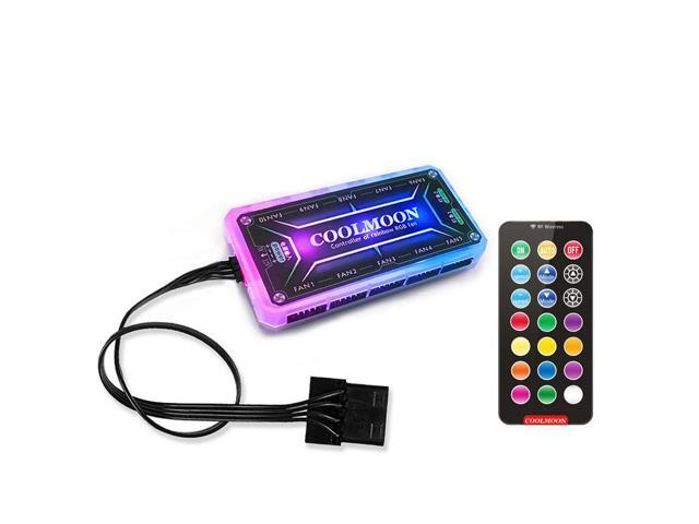 RGB Color Change Controller 10X6Pin Fan 2X4Pin Light Bar 12V 5A LED Color Intelligent Controller,CPU Cooling Fan with RGB LED Lamp PC Cooler...