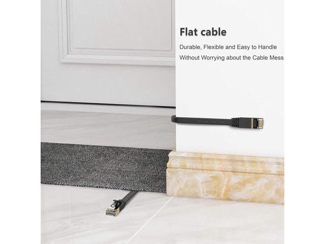 Cat 7 Ethernet Cable Cat7 High Speed Flat Gigabit RJ45 LAN Cable 10Gbps Shielded Internet Network Patch Cord Compatible for Gaming PS5 PS4 PS3 Xbox...