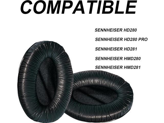 Replacement Ear Pads for Sennheiser HD280 HD280-Pro HD281 HMD280 HMD281 Headphones Earpads, Headset Ear Cushion Repair Parts (Black)