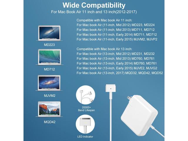 aibileec Mac Book Air Charger,Universal Charger 45W T-Type Charger,Compatible with Mac Book Air 11-inch & 13 inch(Applicable to 2012-2017)