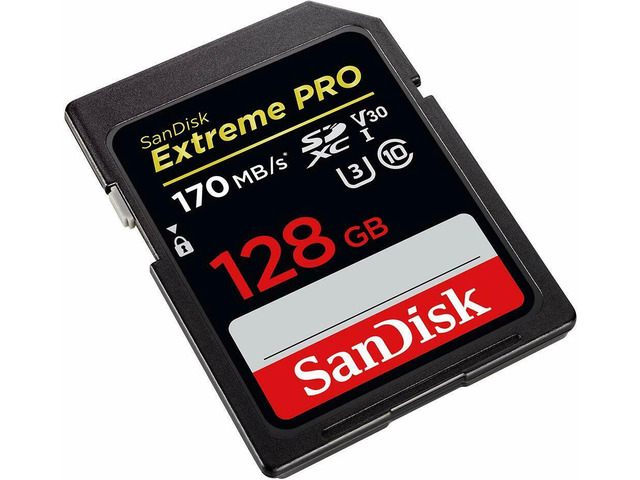 SanDisk 128GB Extreme Pro SDXC UHS-I Card - C10, U3, V30, 4K UHD, SD Card - SDSDXXY-128G-GN4IN