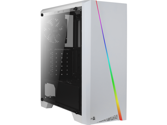 AeroCool Mid Tower case Cylon White RGB with built-in Card Reader.